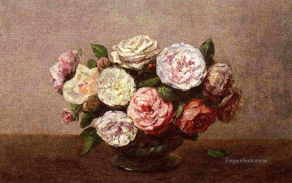 薔薇の鉢の花の画家 アンリ・ファンタン・ラトゥール油絵